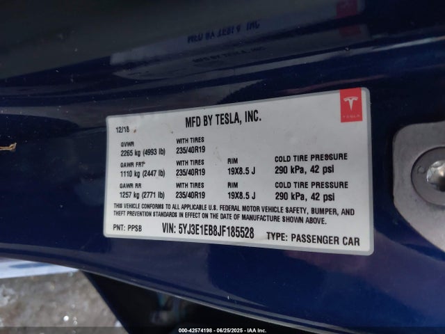 Tesla MODEL 3 2018 5YJ3E1EB8JF185528 Image 9