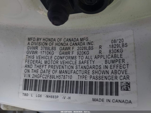 Honda k20c2 2020 2HGFC2F89LH578710 Image 9