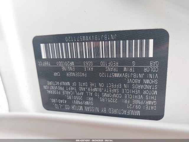 JN1BJ1BVXMW571120 Nissan 2021