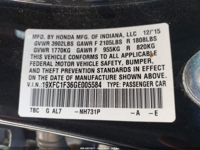 19XFC1F36GE005584 Honda l15b7