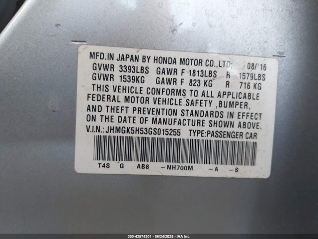 JHMGK5H53GS015255 Honda l15b1