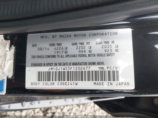 JM1GJ1W55F1202677 Mazda MAZDA6