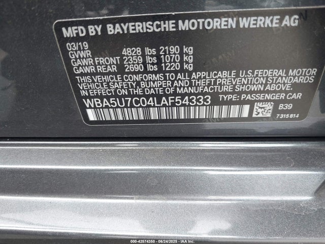 WBA5U7C04LAF54333 BMW M340I