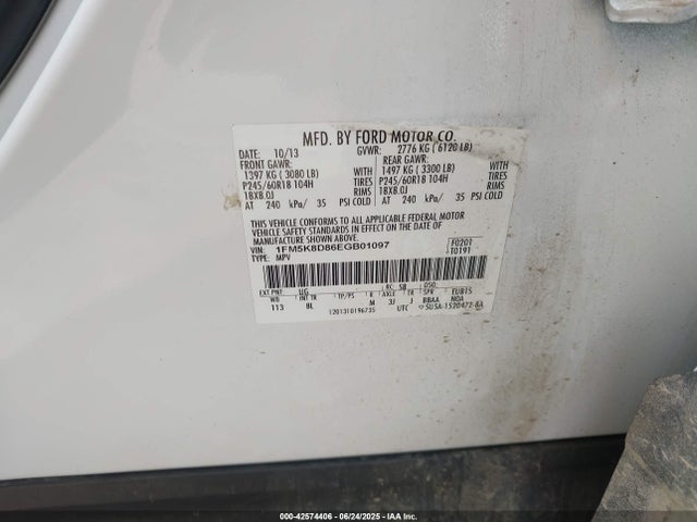 Ford Explorer 2014 1FM5K8D86EGB01097 Image 9