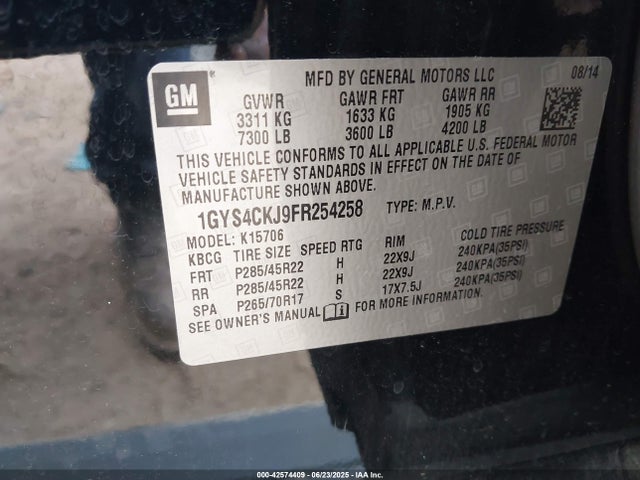 2015 CADILLAC ESCALADE 1GYS4CKJ9FR254258 Photo 8