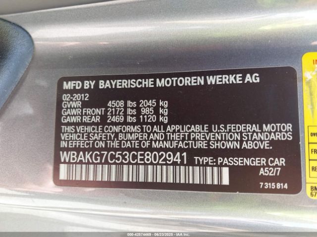 2012 BMW 335I WBAKG7C53CE802941 Photo 8