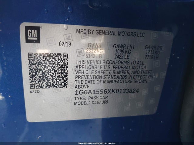 2019 CADILLAC CTS-V 1G6A15S6XK0133824 Photo 8