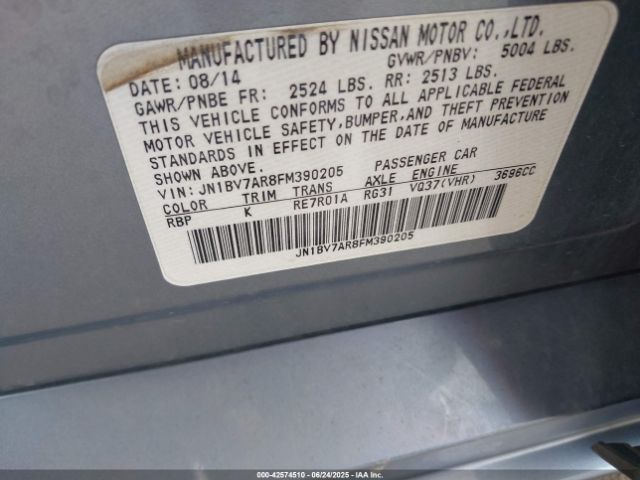JN1BV7AR8FM390205 Infiniti Q50