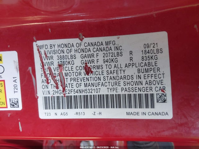 2HGFE2F54NH532107 Honda k20c2