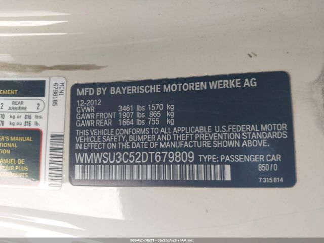 2013 MINI HARDTOP WMWSU3C52DT679809 Photo 8