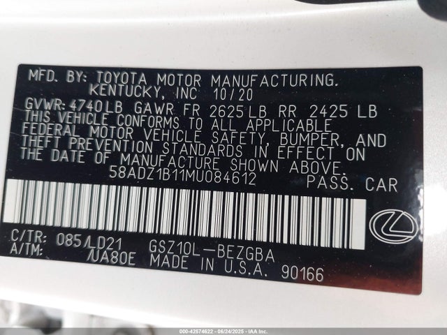 58ADZ1B11MU084612 Lexus 2gr-fks