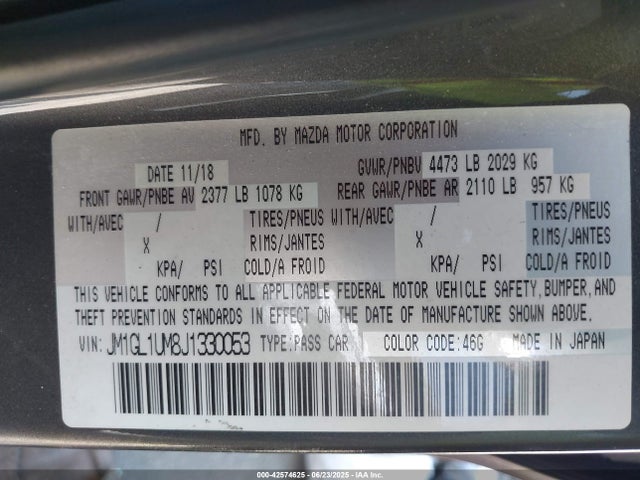 JM1GL1UM8J1330053 Mazda py cylinder deactivation