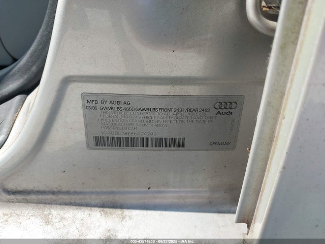 2006 AUDI A4 WAUDF78E86A242897 Photo 8