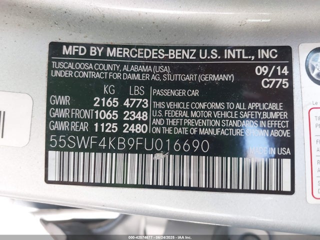 55SWF4KB9FU016690 Mercedes-Benz 2015
