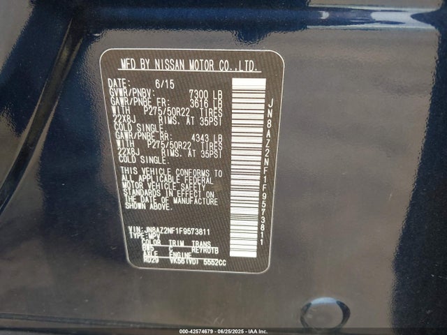 Infiniti QX80 2015 JN8AZ2NF1F9573811 Image 9