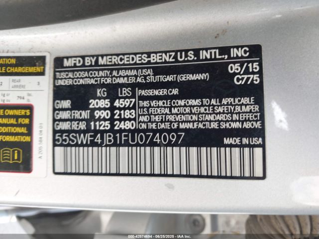 2015 MERCEDES-BENZ C 300 55SWF4JB1FU074097 Photo 8