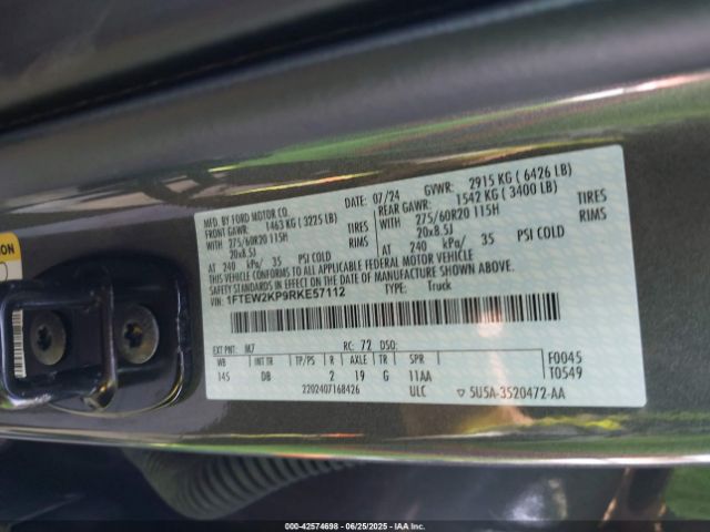 2024 FORD F-150 1FTEW2KP9RKE57112 Photo 8