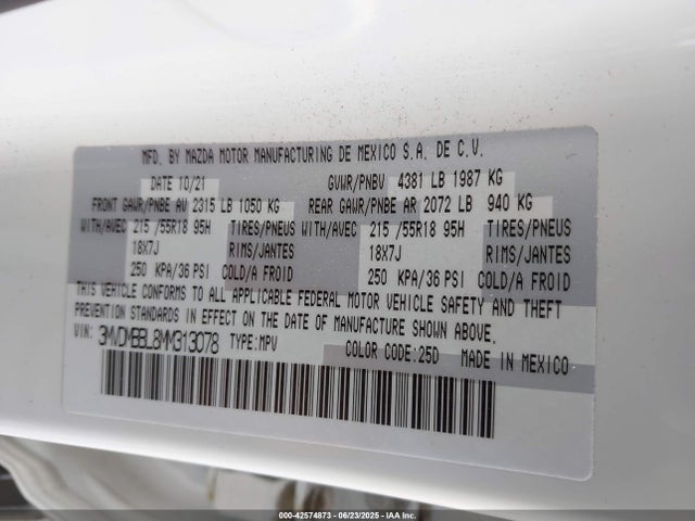 3MVDMBBL8MM313078 Mazda py