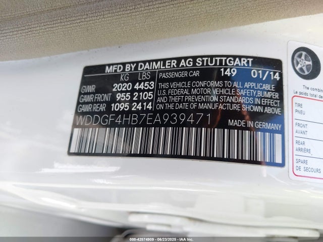 WDDGF4HB7EA939471 Mercedes-Benz 2014