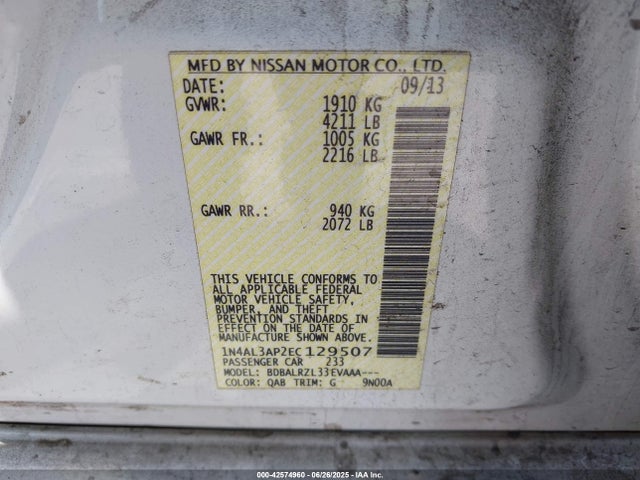 Nissan 2014 2014 1N4AL3AP2EC129507 Image 9