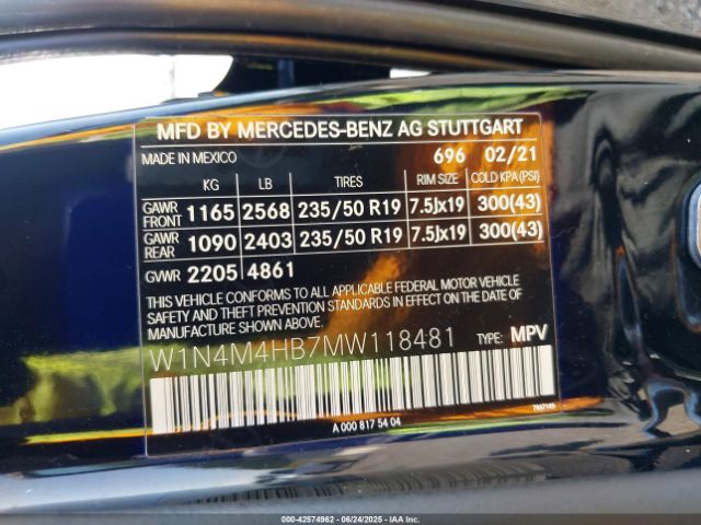 2021 MERCEDES-BENZ GLB 250 W1N4M4HB7MW118481 Photo 8