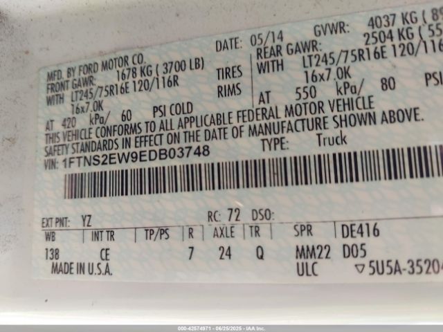 1FTNS2EW9EDB03748 Ford FORD