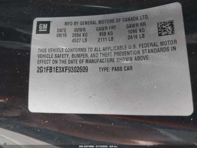 2015 CHEVROLET CAMARO 2G1FB1E3XF9302609 Photo 8