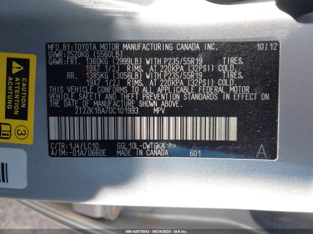 2013 LEXUS RX 350 2T2ZK1BA7DC101993 Photo 8