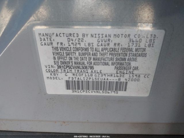 2022 NISSAN KICKS 3N1CP5CV4NL506795 Photo 8