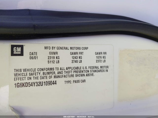 2002 CADILLAC DEVILLE 1G6KD54Y32U109044 Photo 8