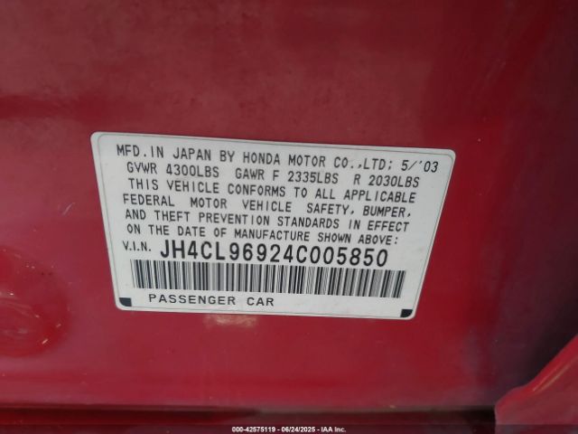 2004 ACURA TSX JH4CL96924C005850 Photo 8