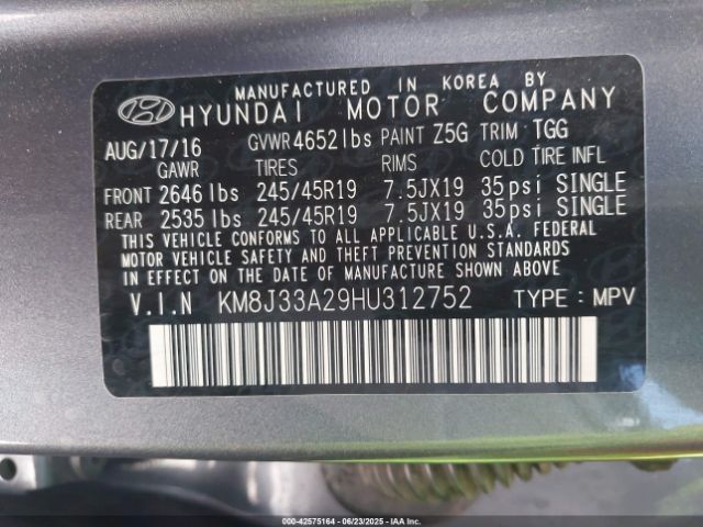 KM8J33A29HU312752 Hyundai t-gdi gamma
