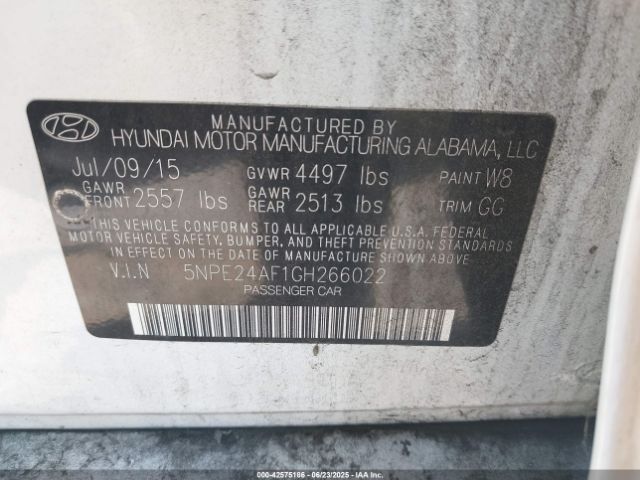 2016 HYUNDAI SONATA 5NPE24AF1GH266022 Photo 8