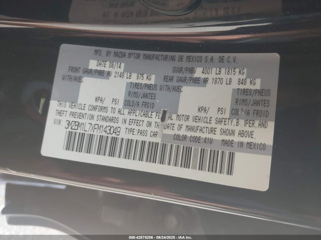 3MZBM1L7XFM143049 Mazda pe