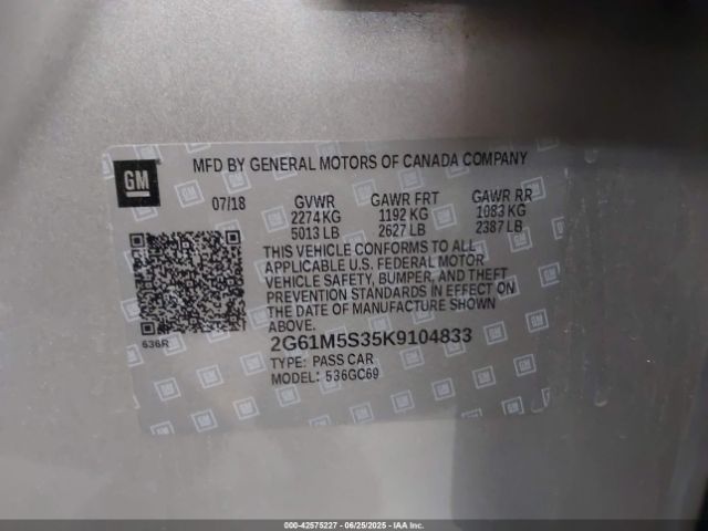 2019 CADILLAC XTS 2G61M5S35K9104833 Photo 8