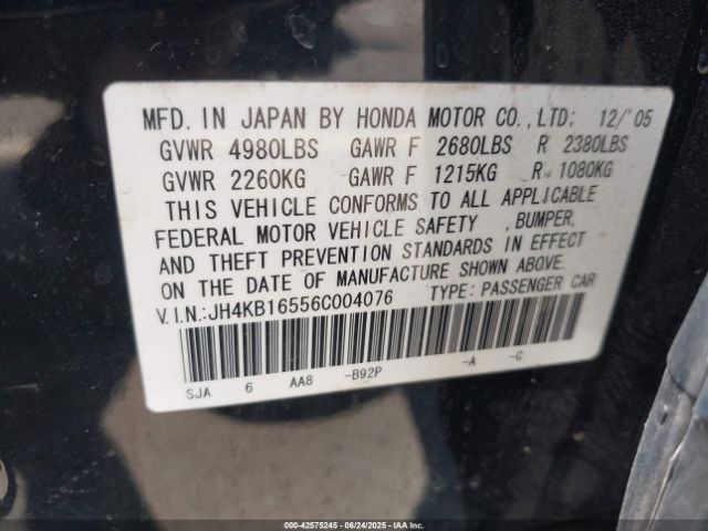 2006 ACURA RL JH4KB16556C004076 Photo 8
