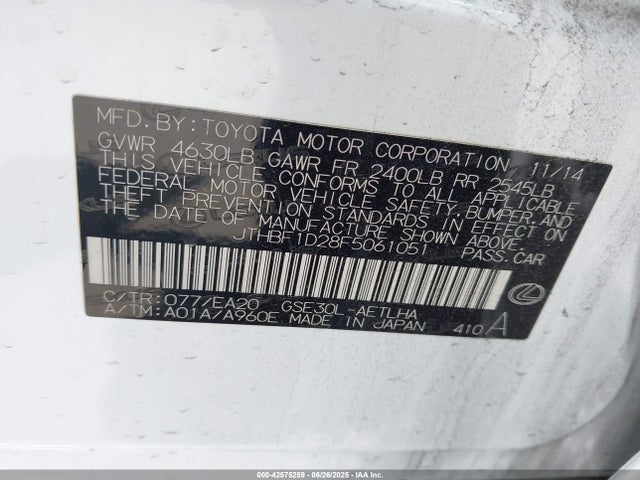 Lexus 4gr-fse 2015 JTHBF1D28F5061051 Image 9