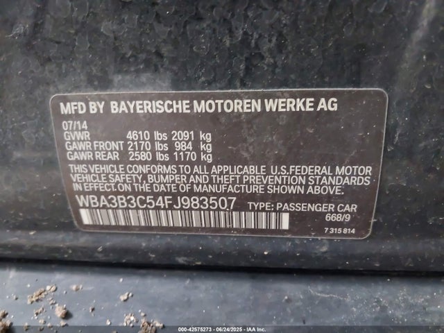 BMW 328I 2015 WBA3B3C54FJ983507 Image 9