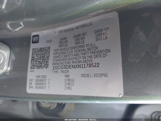 1GCGSDENXN1178522 Chevrolet lgz