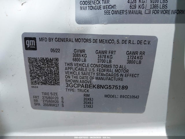 3GCPABEK8NG575189 Chevrolet l3b