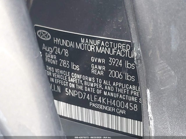 Hyundai mpi nu 2019 5NPD74LF4KH400458 Image 9
