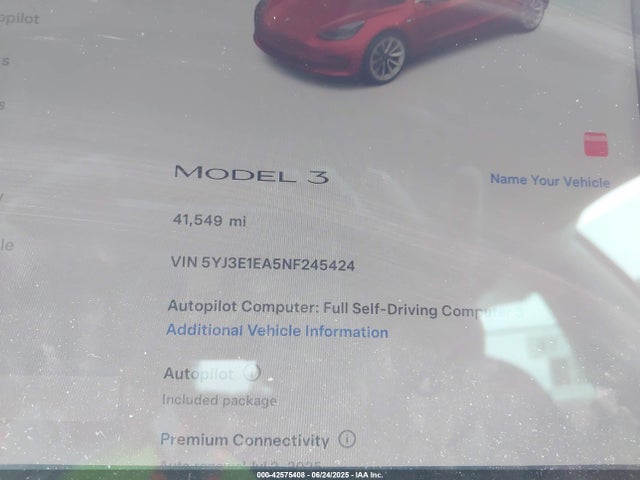 2022 TESLA MODEL 3 5YJ3E1EA5NF245424 Photo 6