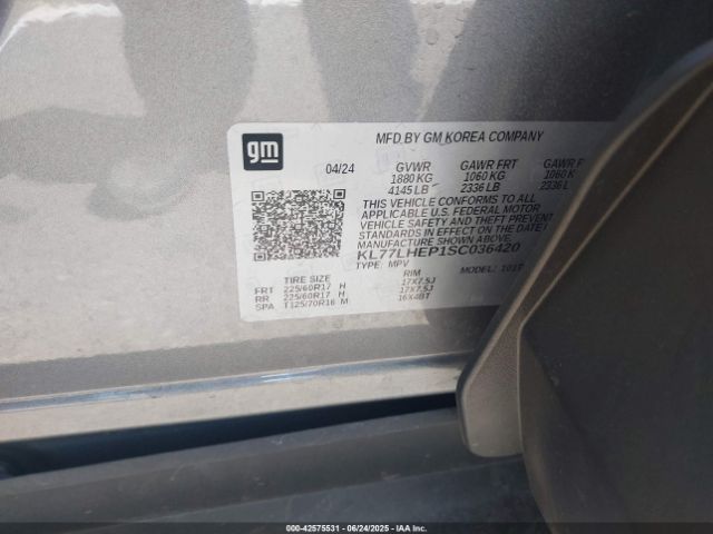 2025 CHEVROLET TRAX KL77LHEP1SC036420 Photo 8