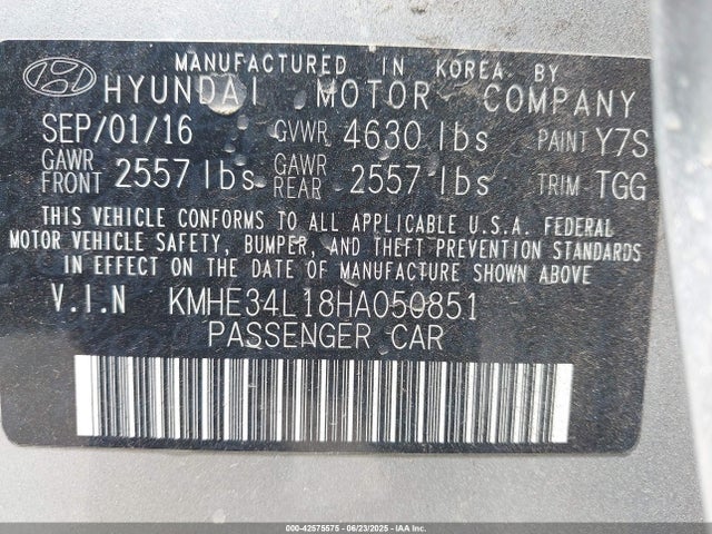 KMHE34L18HA050851 Hyundai gdi nu