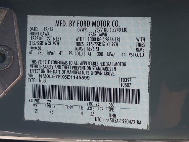 NM0LE7FX6E1145599 Ford 2014
