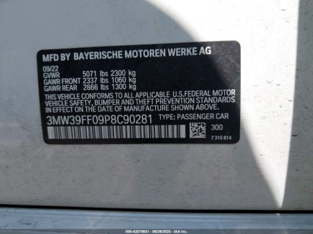 2023 BMW 3 SERIES 3MW39FF09P8C90281 Photo 8
