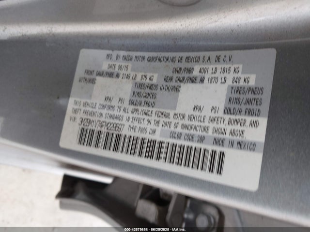 3MZBM1V74FM229597 Mazda pe