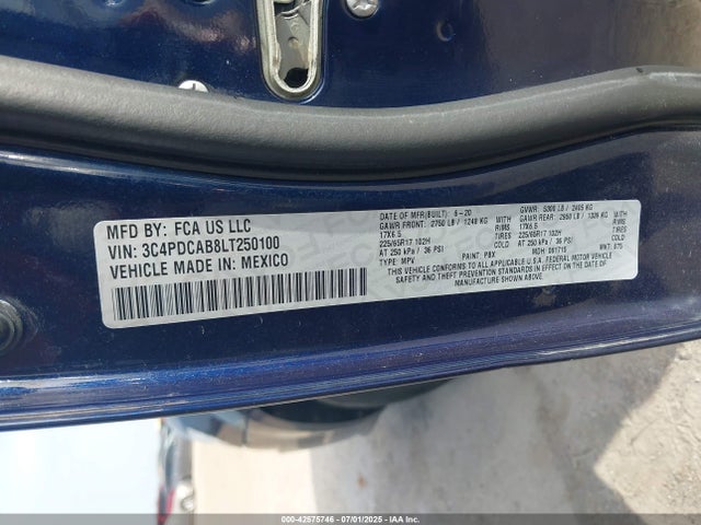 Dodge 2020 2020 3C4PDCAB8LT250100 Image 9