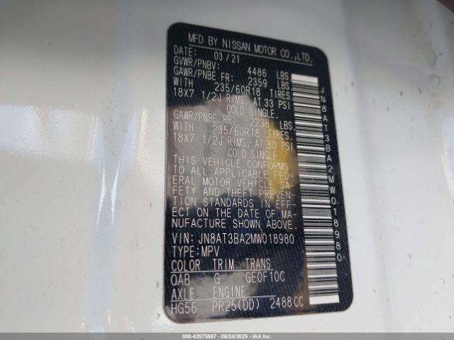 2021 NISSAN ROGUE JN8AT3BA2MW018980 Photo 8