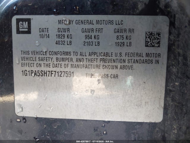 1G1PA5SH7F7127591 Chevrolet luw